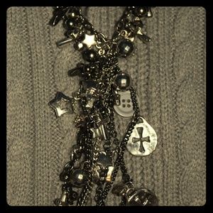 Silver Star Cluster Necklace